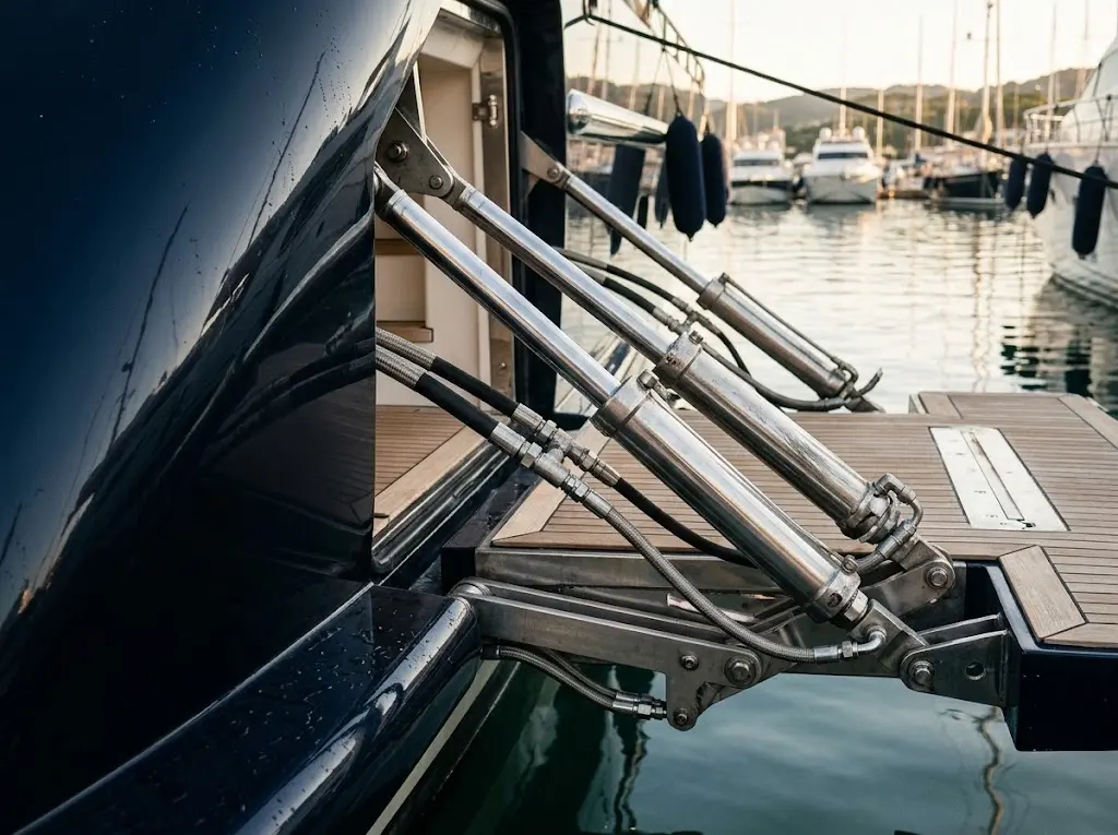 Hydraulic yacht service equipment and marine fittings