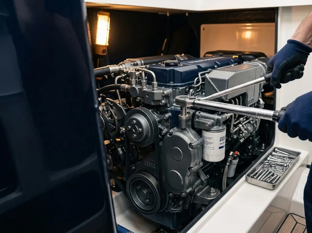 Mechanical yacht maintenance and engine room service